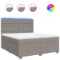 vidaXL Boxspringbett mit Matratze Taupe 200x200 cm Stoff vidaXL Boxspringbett mit Matratze Taupe 200x200 cm Stoff