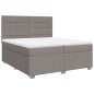 vidaXL Boxspringbett mit Matratze Taupe 200x200 cm Stoff vidaXL Boxspringbett mit Matratze Taupe 200x200 cm Stoff