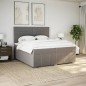vidaXL Boxspringbett mit Matratze Taupe 200x200 cm Stoff vidaXL Boxspringbett mit Matratze Taupe 200x200 cm Stoff
