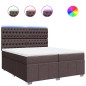 vidaXL Boxspringbett mit Matratze Dunkelbraun 200x200 cm Stoff vidaXL Boxspringbett mit Matratze Dunkelbraun 200x200 cm Stoff