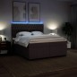 vidaXL Boxspringbett mit Matratze Dunkelbraun 200x200 cm Stoff vidaXL Boxspringbett mit Matratze Dunkelbraun 200x200 cm Stoff