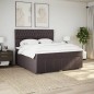 vidaXL Boxspringbett mit Matratze Dunkelbraun 200x200 cm Stoff vidaXL Boxspringbett mit Matratze Dunkelbraun 200x200 cm Stoff