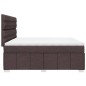 vidaXL Boxspringbett mit Matratze Dunkelbraun 200x200 cm Stoff vidaXL Boxspringbett mit Matratze Dunkelbraun 200x200 cm Stoff