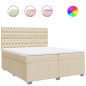 vidaXL Boxspringbett mit Matratze Creme 200x200 cm Stoff vidaXL Boxspringbett mit Matratze Creme 200x200 cm Stoff