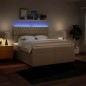 vidaXL Boxspringbett mit Matratze Creme 200x200 cm Stoff vidaXL Boxspringbett mit Matratze Creme 200x200 cm Stoff