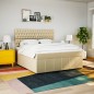 vidaXL Boxspringbett mit Matratze Creme 200x200 cm Stoff vidaXL Boxspringbett mit Matratze Creme 200x200 cm Stoff