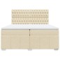 vidaXL Boxspringbett mit Matratze Creme 200x200 cm Stoff vidaXL Boxspringbett mit Matratze Creme 200x200 cm Stoff