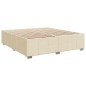 vidaXL Boxspringbett mit Matratze Creme 200x200 cm Stoff vidaXL Boxspringbett mit Matratze Creme 200x200 cm Stoff