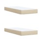 vidaXL Boxspringbett mit Matratze Creme 200x200 cm Stoff vidaXL Boxspringbett mit Matratze Creme 200x200 cm Stoff