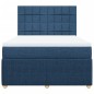 vidaXL Boxspringbett mit Matratze Blau 140x190 cm Stoff vidaXL Boxspringbett mit Matratze Blau 140x190 cm Stoff