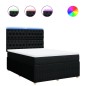 vidaXL Boxspringbett mit Matratze Schwarz 140x190 cm Stoff vidaXL Boxspringbett mit Matratze Schwarz 140x190 cm Stoff