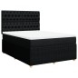 vidaXL Boxspringbett mit Matratze Schwarz 140x190 cm Stoff vidaXL Boxspringbett mit Matratze Schwarz 140x190 cm Stoff