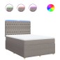 vidaXL Boxspringbett mit Matratze Taupe 140x190 cm Stoff vidaXL Boxspringbett mit Matratze Taupe 140x190 cm Stoff