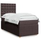 vidaXL Boxspringbett mit Matratze Dunkelbraun 100x200 cm Stoff vidaXL Boxspringbett mit Matratze Dunkelbraun 100x200 cm Stoff