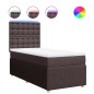 vidaXL Boxspringbett mit Matratze Dunkelbraun 100x200 cm Stoff vidaXL Boxspringbett mit Matratze Dunkelbraun 100x200 cm Stoff