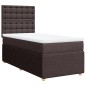 vidaXL Boxspringbett mit Matratze Dunkelbraun 100x200 cm Stoff vidaXL Boxspringbett mit Matratze Dunkelbraun 100x200 cm Stoff
