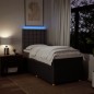 vidaXL Boxspringbett mit Matratze Dunkelbraun 100x200 cm Stoff vidaXL Boxspringbett mit Matratze Dunkelbraun 100x200 cm Stoff