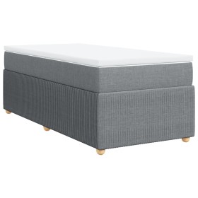 vidaXL Boxspringbett mit Matratze Hellgrau 80x200 cm Stoff
