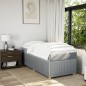 vidaXL Boxspringbett mit Matratze Hellgrau 80x200 cm Stoff vidaXL Boxspringbett mit Matratze Hellgrau 80x200 cm Stoff