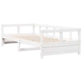 vidaXL Tagesbett ohne Matratze Weiß 90x190 cm Massivholz Kiefer