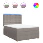 vidaXL Boxspringbett mit Matratze Taupe 140x190 cm Stoff vidaXL Boxspringbett mit Matratze Taupe 140x190 cm Stoff