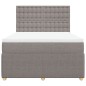 vidaXL Boxspringbett mit Matratze Taupe 140x190 cm Stoff vidaXL Boxspringbett mit Matratze Taupe 140x190 cm Stoff