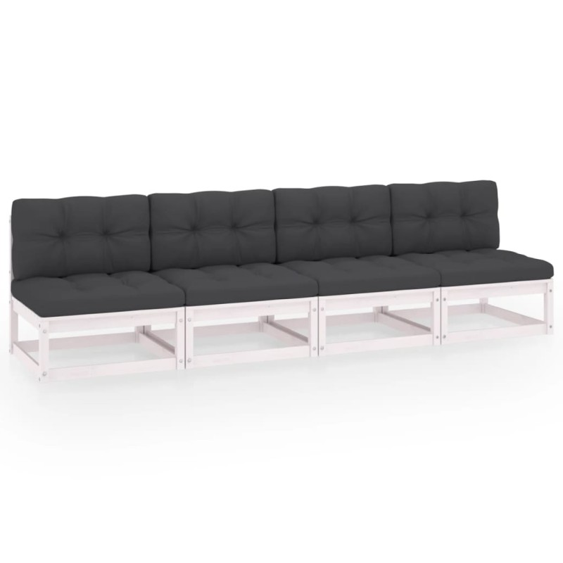 vidaXL 4-Sitzer-Gartensofa mit Kissen Kiefer Massivholz vidaXL 4-Sitzer-Gartensofa mit Kissen Kiefer Massivholz