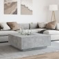 vidaXL Couchtisch mit Infinity-LED Betongrau 100x100x40 cm vidaXL Couchtisch mit Infinity-LED Betongrau 100x100x40 cm