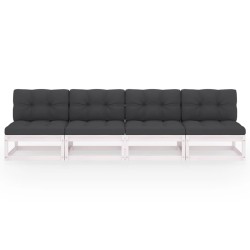 vidaXL 4-Sitzer-Gartensofa mit Kissen Kiefer Massivholz
