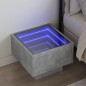 vidaXL Nachttisch mit Infinity-LED Betongrau 40x40x30 cm vidaXL Nachttisch mit Infinity-LED Betongrau 40x40x30 cm