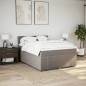 vidaXL Boxspringbett mit Matratze Taupe 140x190 cm Stoff vidaXL Boxspringbett mit Matratze Taupe 140x190 cm Stoff
