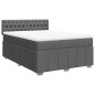 vidaXL Boxspringbett mit Matratze Dunkelgrau 140x190 cm Stoff vidaXL Boxspringbett mit Matratze Dunkelgrau 140x190 cm Stoff