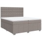 vidaXL Boxspringbett mit Matratze Taupe 200x200 cm Stoff vidaXL Boxspringbett mit Matratze Taupe 200x200 cm Stoff