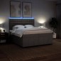 vidaXL Boxspringbett mit Matratze Taupe 200x200 cm Stoff vidaXL Boxspringbett mit Matratze Taupe 200x200 cm Stoff