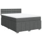 vidaXL Boxspringbett mit Matratze Dunkelgrau 140x190 cm Stoff vidaXL Boxspringbett mit Matratze Dunkelgrau 140x190 cm Stoff