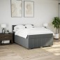 vidaXL Boxspringbett mit Matratze Dunkelgrau 140x190 cm Stoff vidaXL Boxspringbett mit Matratze Dunkelgrau 140x190 cm Stoff