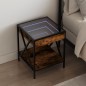 vidaXL Nachttisch mit Infinity-LED Räuchereiche 40x40x49 cm vidaXL Nachttisch mit Infinity-LED Räuchereiche 40x40x49 cm