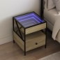 vidaXL Nachttisch mit Infinity-LED Sonoma-Eiche 40x40x51 cm vidaXL Nachttisch mit Infinity-LED Sonoma-Eiche 40x40x51 cm