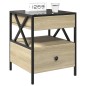 vidaXL Nachttisch mit Infinity-LED Sonoma-Eiche 40x40x51 cm vidaXL Nachttisch mit Infinity-LED Sonoma-Eiche 40x40x51 cm