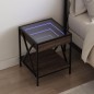 vidaXL Nachttisch mit Infinity-LED Braun Eichen-Optik 40x40x49 cm vidaXL Nachttisch mit Infinity-LED Braun Eichen-Optik 40x40x49 cm
