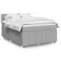 vidaXL Boxspringbett mit Matratze Hellgrau 140x200 cm Stoff vidaXL Boxspringbett mit Matratze Hellgrau 140x200 cm Stoff