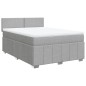 vidaXL Boxspringbett mit Matratze Hellgrau 140x200 cm Stoff vidaXL Boxspringbett mit Matratze Hellgrau 140x200 cm Stoff