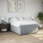 vidaXL Boxspringbett mit Matratze Hellgrau 140x200 cm Stoff vidaXL Boxspringbett mit Matratze Hellgrau 140x200 cm Stoff