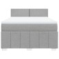 vidaXL Boxspringbett mit Matratze Hellgrau 140x200 cm Stoff vidaXL Boxspringbett mit Matratze Hellgrau 140x200 cm Stoff