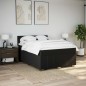 vidaXL Boxspringbett mit Matratze Schwarz 140x200 cm Stoff vidaXL Boxspringbett mit Matratze Schwarz 140x200 cm Stoff