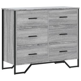 vidaXL Kommode Grau Sonoma 91x35,5x74,5 cm Holzwerkstoff