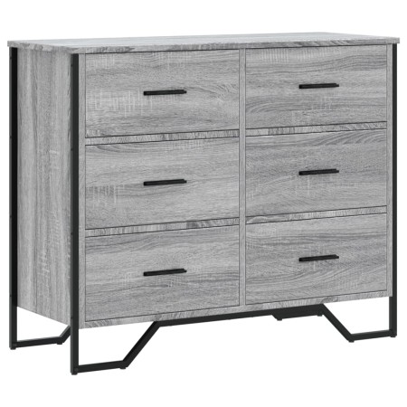vidaXL Kommode Grau Sonoma 91x35,5x74,5 cm Holzwerkstoff