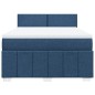vidaXL Boxspringbett mit Matratze Blau 140x200 cm Stoff vidaXL Boxspringbett mit Matratze Blau 140x200 cm Stoff