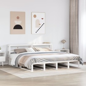 vidaXL Massivholzbett ohne Matratze Weiß 180x200 cm Kiefernholz