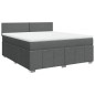 vidaXL Boxspringbett mit Matratze Dunkelgrau 180x200 cm Stoff vidaXL Boxspringbett mit Matratze Dunkelgrau 180x200 cm Stoff